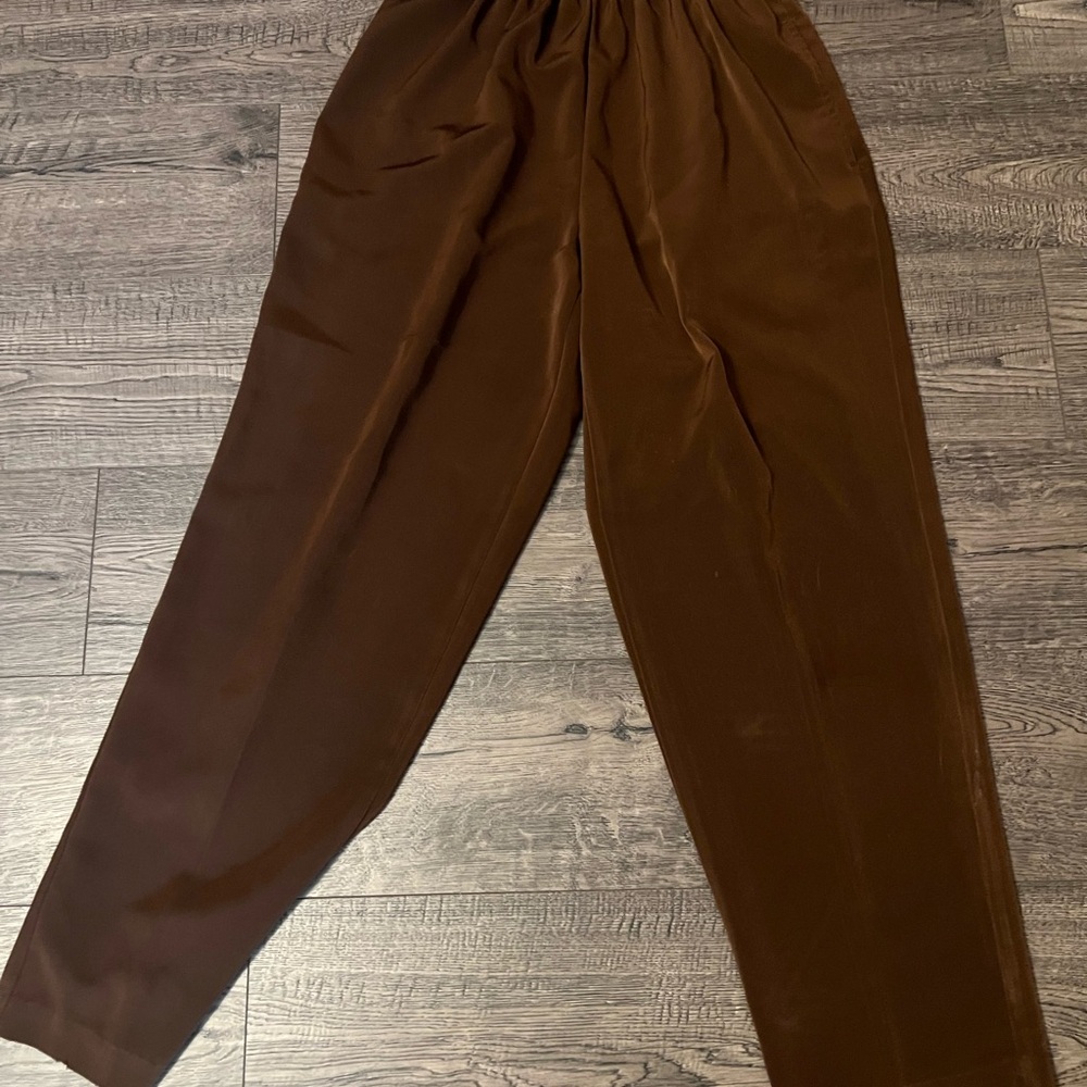 BonWorth woman Dark Brown Elastic Waist Dress Pants